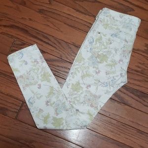 ZARA Basic floral skinny jeans EUC